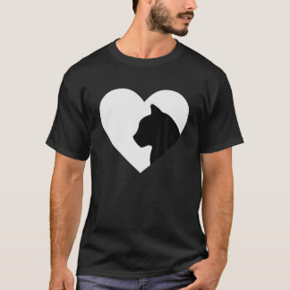 T-shirt Chat Heartbeat Design Amour Chats Femmes Filles No