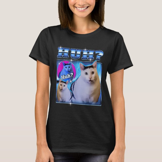 T-shirt Chat hein Chat drôle Mème Chat bizarre Bootleg  (Devant)