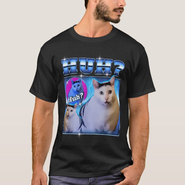 T-shirt Chat hein ? Drôle de chat Mème Chat étrange Bootle (Devant)