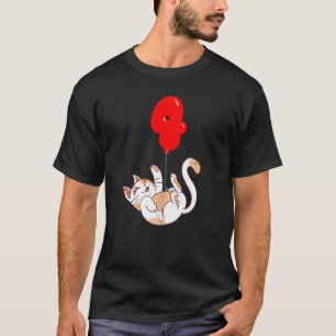 T-shirt Chat heureux 4e anniversaire Fête de ballon pour