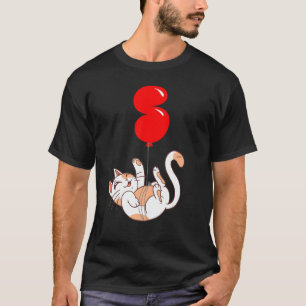 T-shirt Chat heureux 5e anniversaire Fête de ballon pour