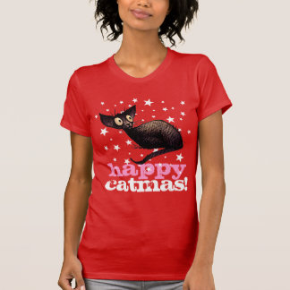 T-shirt Chat heureux de Catmas ! Noël drôle