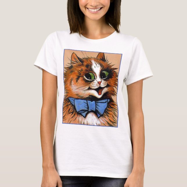 T-shirt Chat heureux (image vintage) (Devant)