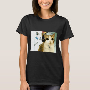 T-shirt Chat Hibou Drôle Maudit Internet Tendance Meme Drô