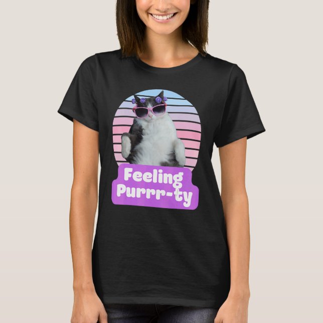 T-shirt Chat Hilarious Mème Kitty Feline Sentiment Purr t (Devant)