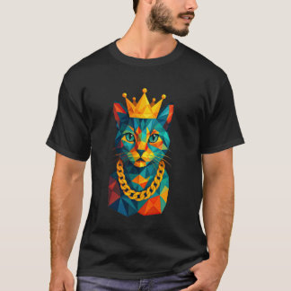 T-shirt Chat Hip Hop Couronne Rap Bas Polyèdre Graffiti An