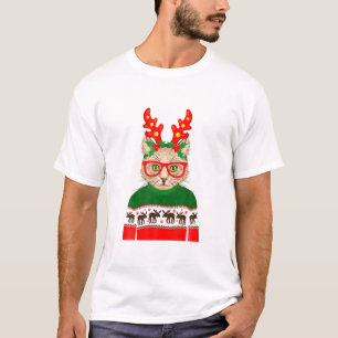 T-shirt Chat hippie mignonne Noël amusant