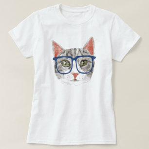 T-shirt Chat Hipster (Tabby Gris)