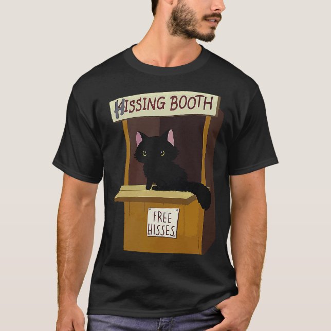 T-shirt Chat Hisser Booth sans baisers Animal (Devant)