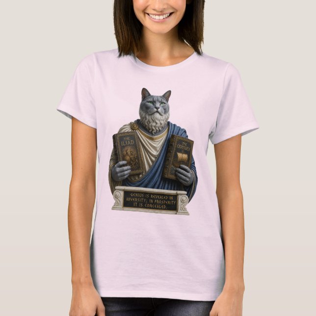 T-shirt Chat homer bleu russe (Devant)