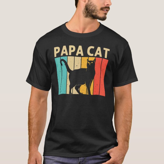 T-shirt Chat Homme Papa Chat Noir Chat Personne Chats (Devant)