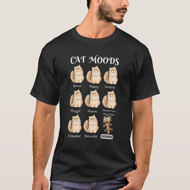 T-shirt Chat Humeurs Chat Meme Normal Heureux Concombre Ch (Devant)