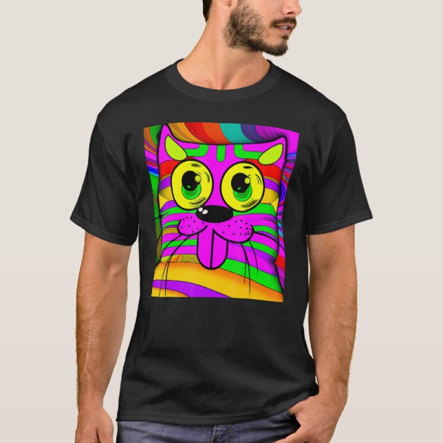 T-shirt Chat humoristique meow chaton portrait mignon chat (Devant)