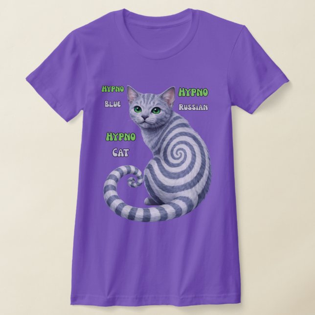 T-shirt Chat hypnotique Bleu Russe (Poser)