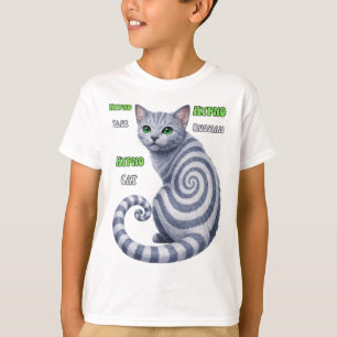 T-shirt Chat hypnotique Bleu Russe