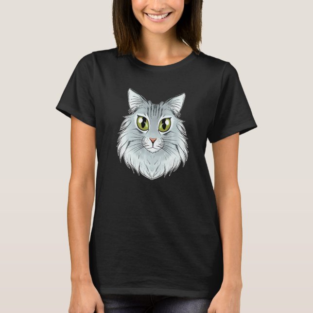 T-shirt Chat I Chat Face I Forêt Norvégienne Chat (Devant)