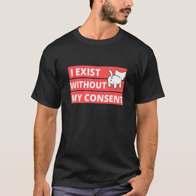 T-shirt Chat I Existe Sans Mon Consentement (Devant)