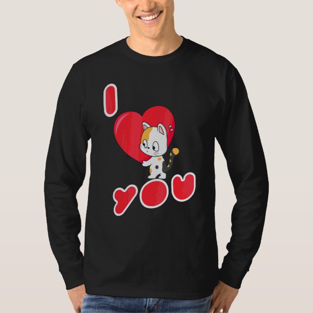 T-shirt Chat I Love You Kitten (Devant)