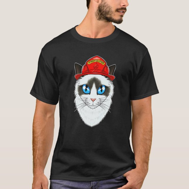 T-shirt Chat I pompier Chat I pompier Chat (Devant)