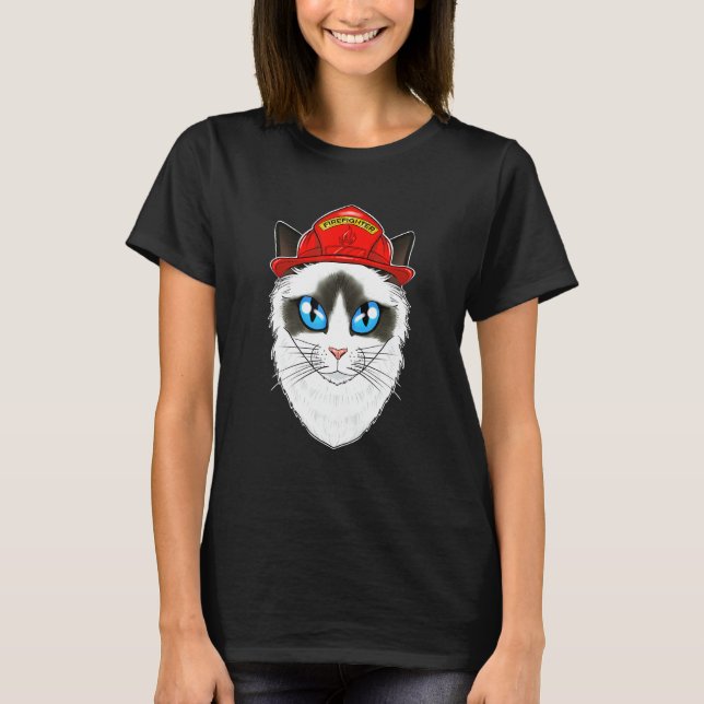 T-shirt Chat I pompier Chat I pompier Chat (Devant)