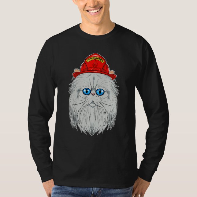 T-shirt Chat I pompier Chat I pompier Chat persan (Devant)