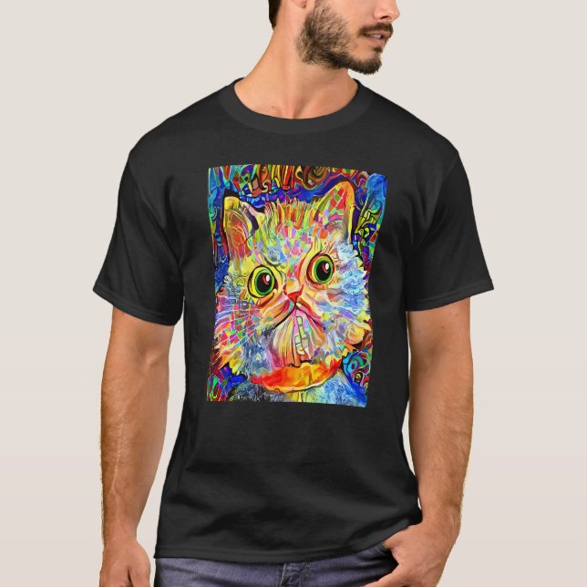 T-shirt CHAT IMPRESSIONISTE Chaton Minou Je Suis Un Chat M (Devant)