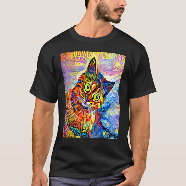 T-shirt CHAT IMPRESSIONNISTE Chat Chaton Chat  Maman Papa  (Devant)