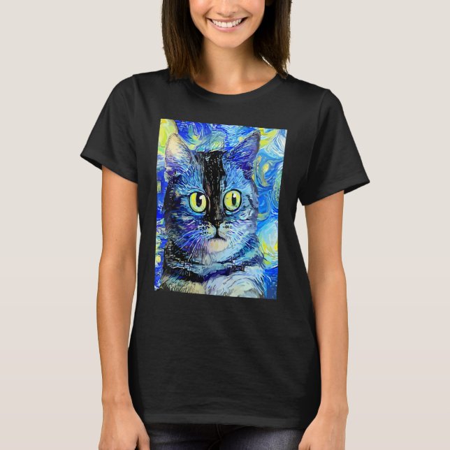 T-shirt CHAT IMPRESSIONNISTE Chat Chaton Je Suis Un Chat   (Devant)