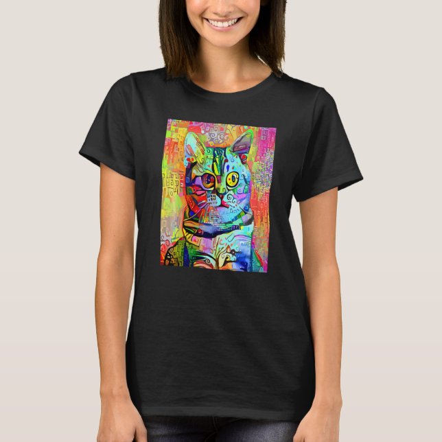 T-shirt CHAT IMPRESSIONNISTE Chat Chaton Je Suis Un Chat M (Devant)