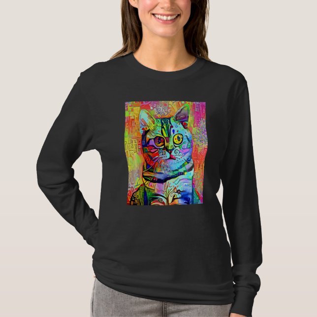T-shirt CHAT IMPRESSIONNISTE Chat Chaton Je Suis Un Chat M (Devant)