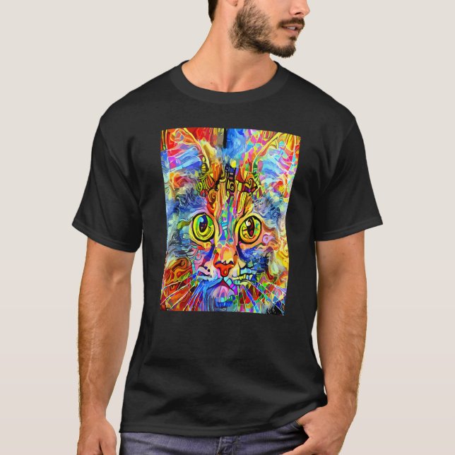 T-shirt CHAT IMPRESSIONNISTE Chaton Minou Je Suis Un Chat  (Devant)