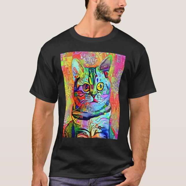 T-shirt CHAT IMPRESSIONNISTE Chaton Minou Je Suis Un Chat  (Devant)