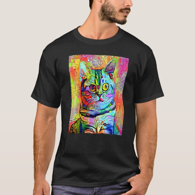 T-shirt CHAT IMPRESSIONNISTE Chaton Minou Je Suis Un Chat  (Devant)