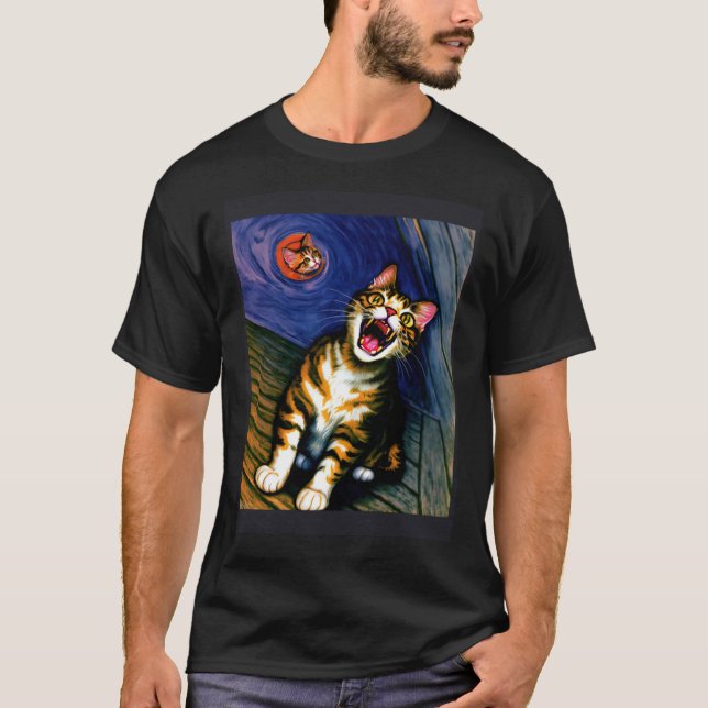 T-shirt Chat impressionniste hurle Impressionnisme Chats (Devant)