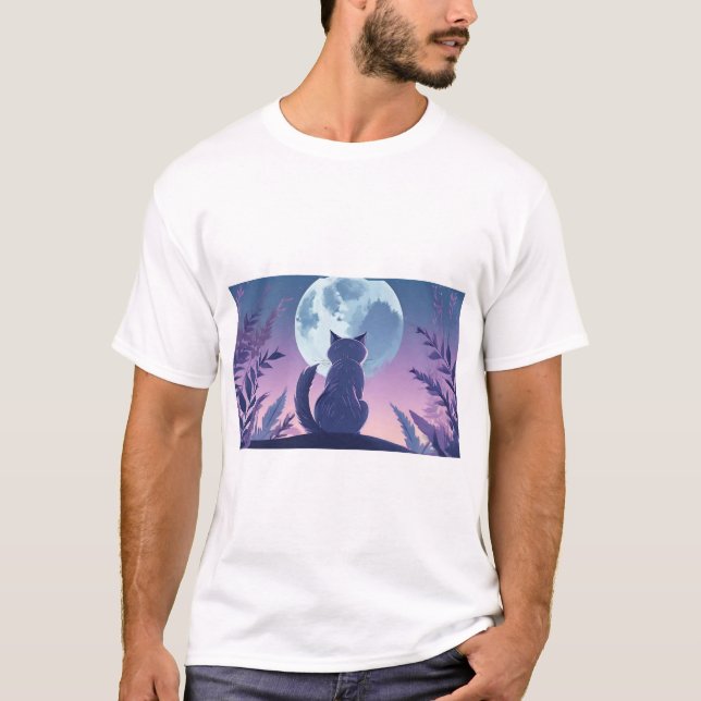 T-shirt chat imprimé (Devant)