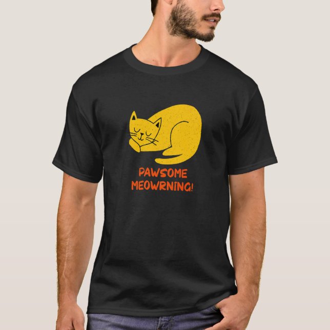 T-shirt Chat Incroyable de Matin Félin Positivité Kitty Po (Devant)