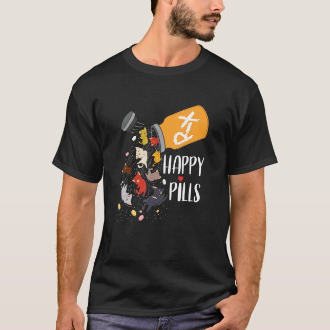 T-shirt Chat incroyable  pilules heureuses  Chat (Devant)