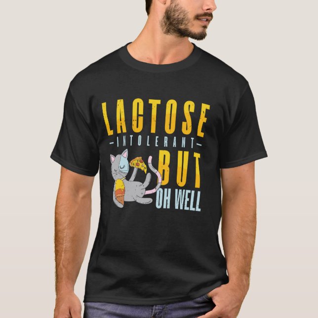 T-shirt Chat intolérant au lactose mais bon (Devant)