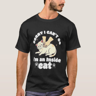 T-shirt chat introverti drôle Je ne peux pas sortir Je sui