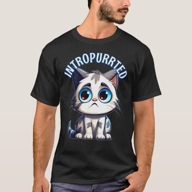 T-shirt Chat introverti introverti timide nerveux Intropur (Devant)