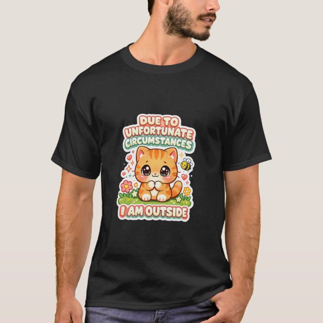 T-shirt Chat Introverti Mignon en Raison de Circonstance M (Devant)