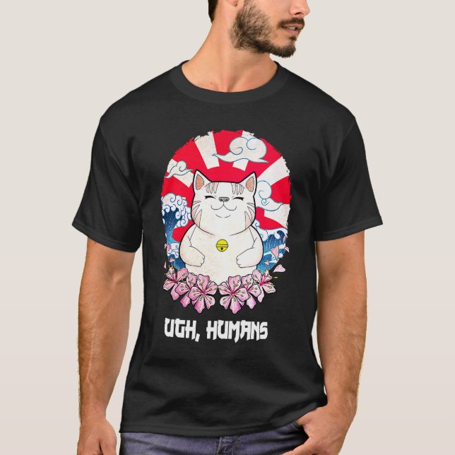 T-shirt Chat introverti Minou Chat antisocial Ooh les huma (Devant)