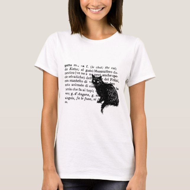 T-shirt Chat italien de dictionnaire (Devant)