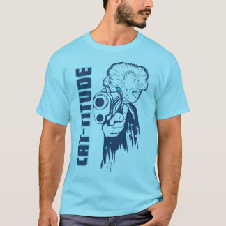 T-shirt Chat-itude Haute Mode ronde col Tee