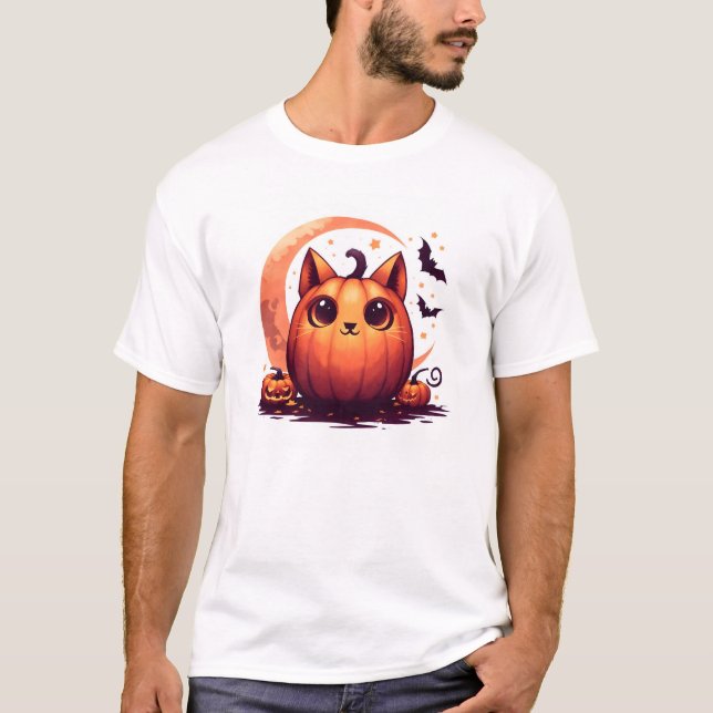 T-shirt Chat Jack'O'Lantern (Devant)