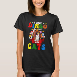 T-shirt Chat  J'adore le Bingo et les chats Joueur de Bing