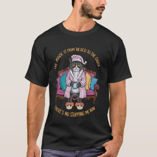 T-shirt Chat j'ai fait du lit au canapé il n'y a