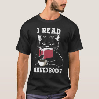 T-shirt Chat J'ai lu des livres interdits  Les bibliophile