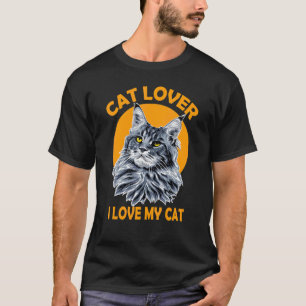 T-shirt Chat J'aime mon Chat miaou chat chaton larmes