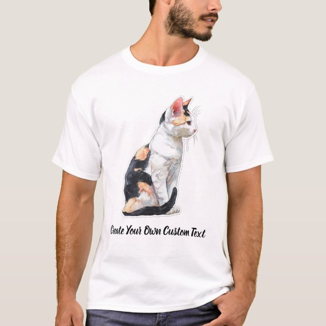 T-shirt Chat Japonais à Queue Courte Créez Votre Propre Te (Devant)